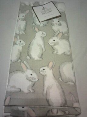 NEW DEBORAH CONNOLLY SET OF 3 WOMEN OWNED THICK KITCHEN TOWELS BUNNY DESIGN 🐰